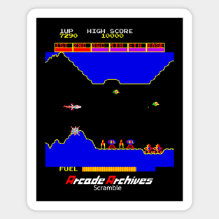 Mod.3 Arcade Scramble Space Invader Video Game Sticker